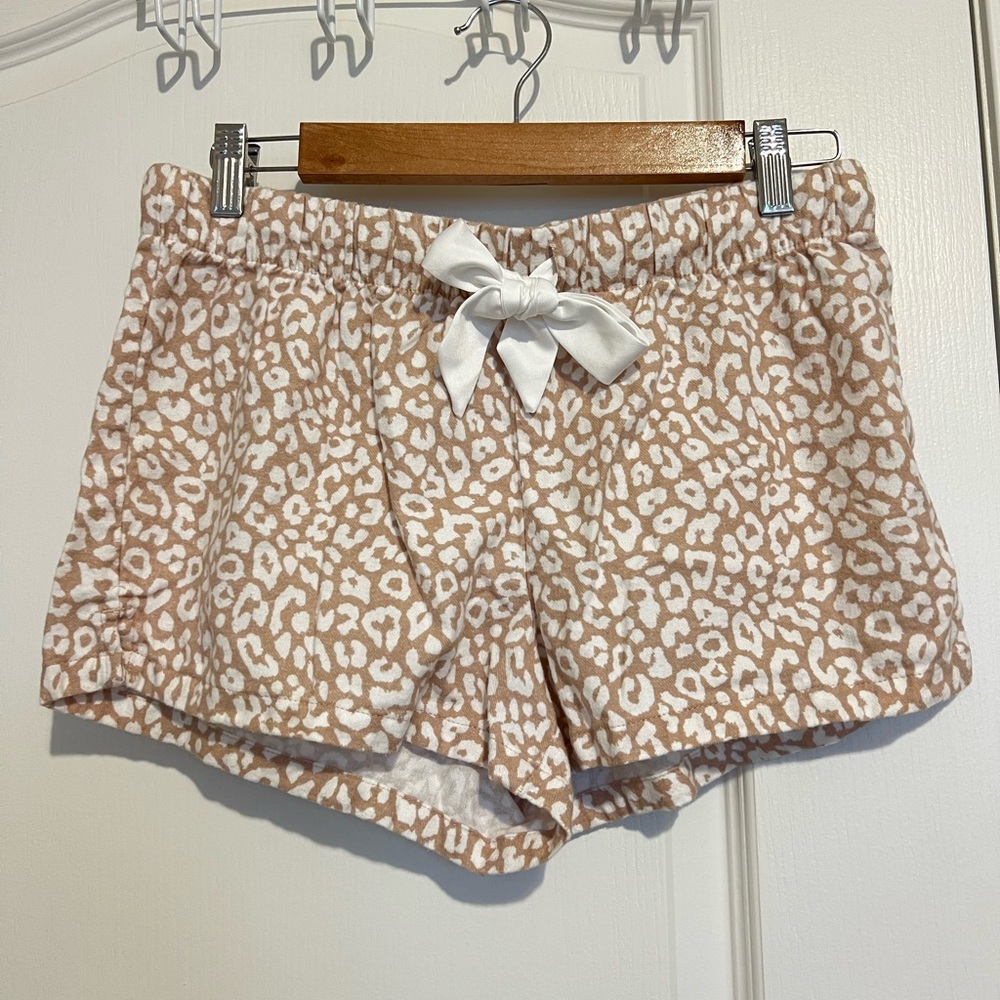 George Tan and White Animal Print Shorts